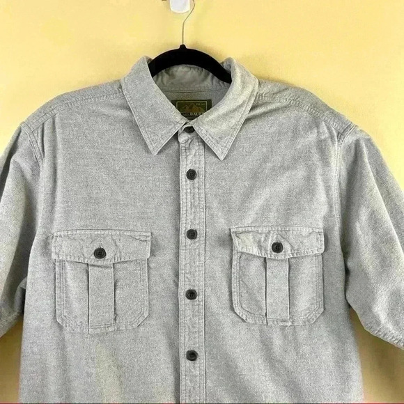 EDDIE BAUER Grey Button Down Long Sleeve Flannel Outdoor Collared Shirt Size XL - Picture 3 of 7